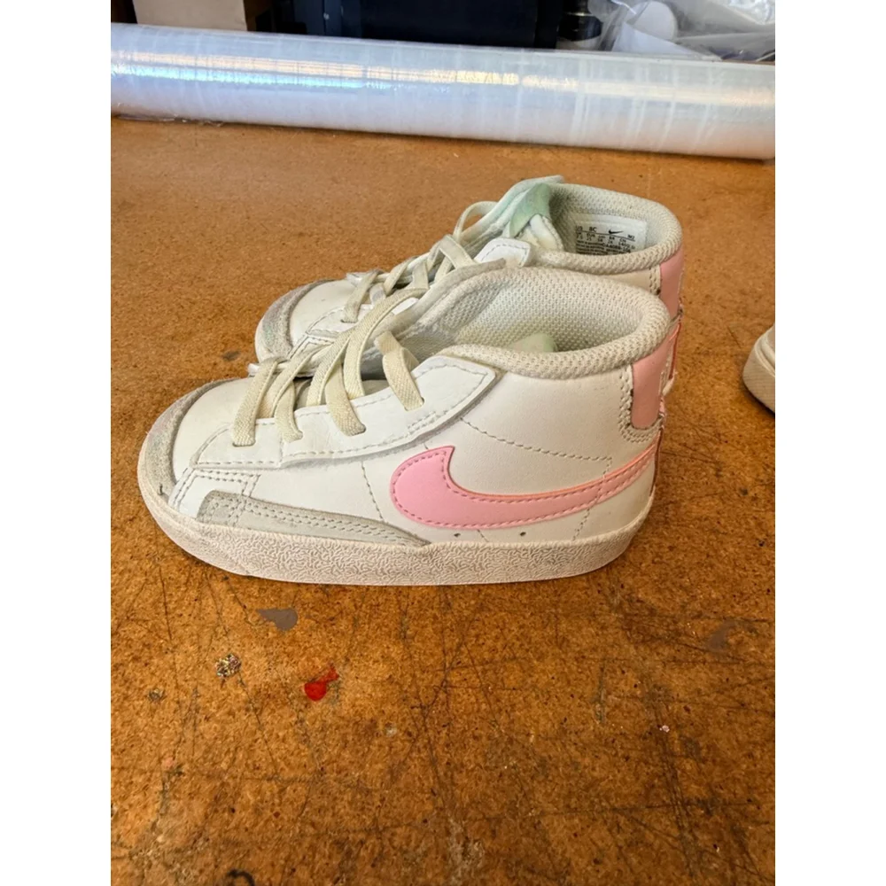 Baby Nike Blazer Mid '77 White Pink Sneakers Size 8C